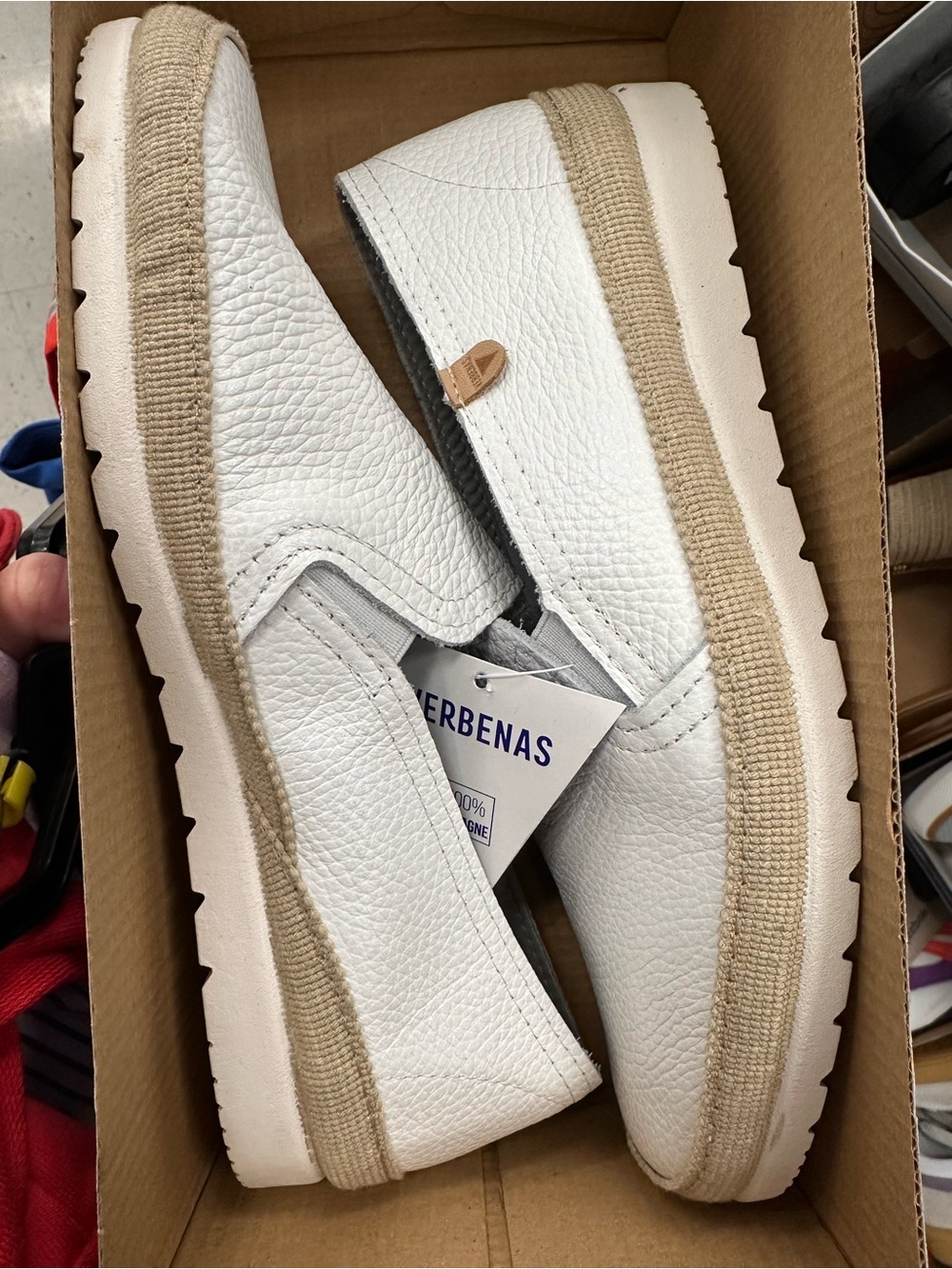 Verbenas Women’s White Leather Slip-On Loafers
